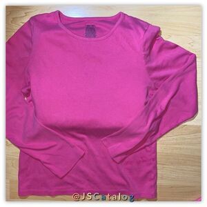 Cherokee Long Sleeves Pink Cotton Basic Tee - S